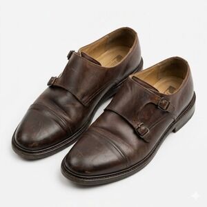 Frye Men's Brown Leather Monk Strap Oxford [9.5D] Old Money Quiet Luxury Classic